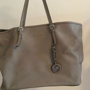 Gray Beige Michael Kors Medium Tote